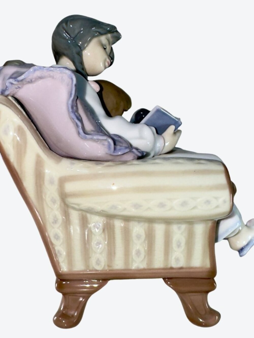 LLADRÓ 05735 Lectura Infantil Big Sister Children Reading Sofa Figurine - Picture 9 of 16